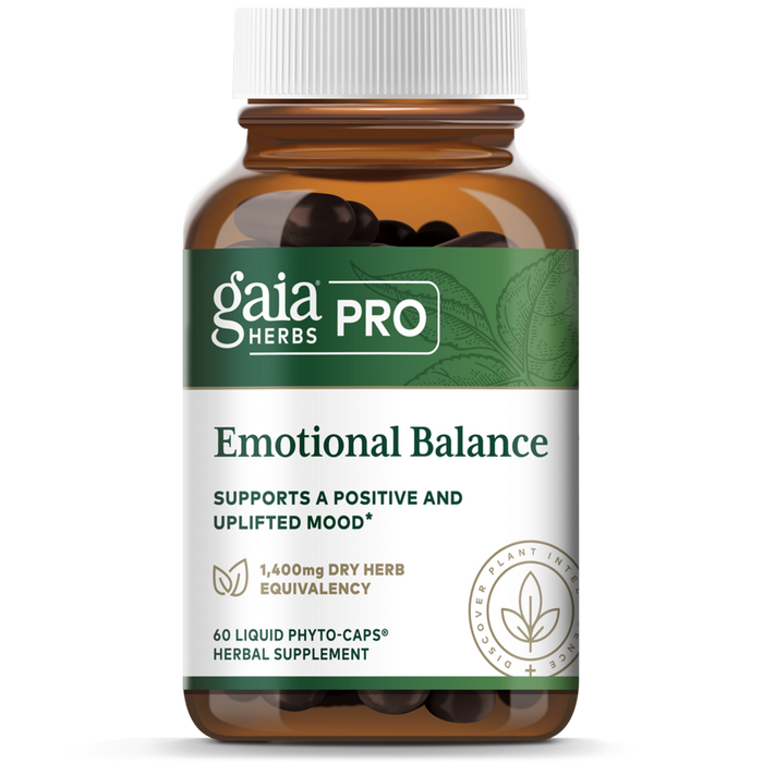 Gaia Herbs PRO Emotional Balance, 60 liquid phyto-caps, front of bottle