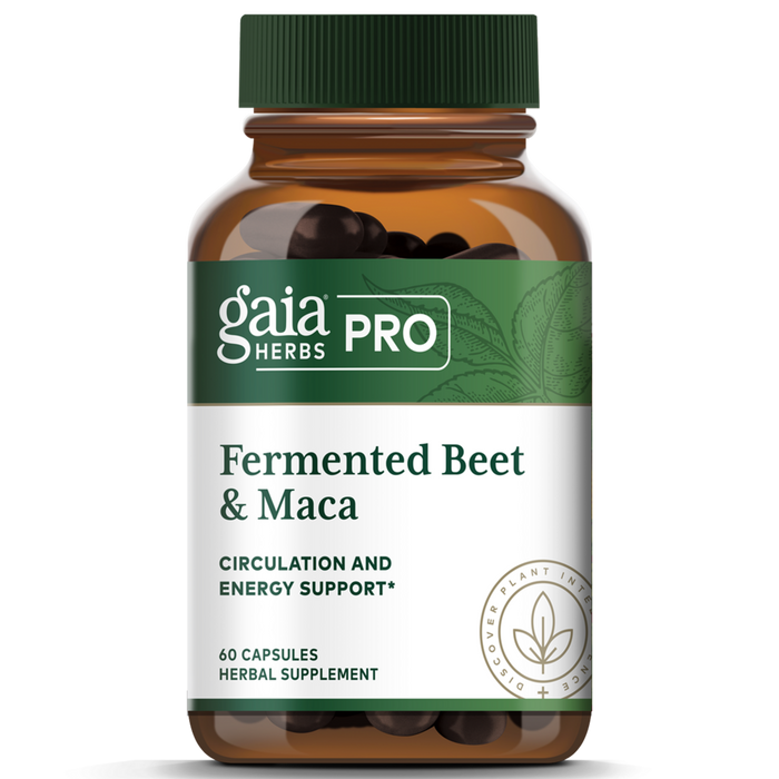 Gaia Herbs PRO Fermented Beet & Maca, 60 capsules, front of bottle