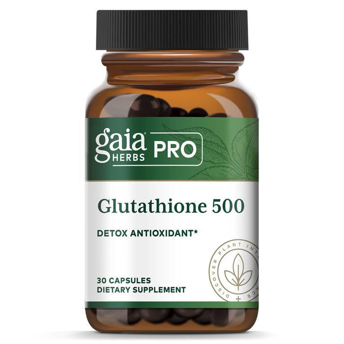 Gaia Herbs PRO Glutathione 500, 30 capsules, front of bottle