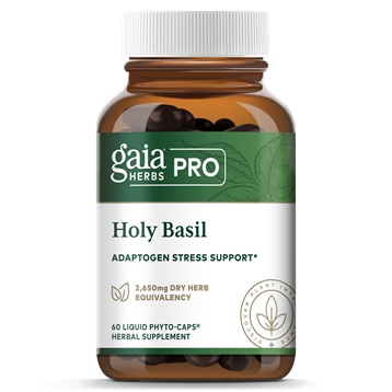 Gaia Herbs PRO Holy Basil, 60 liquid phyto-caps, front of bottle