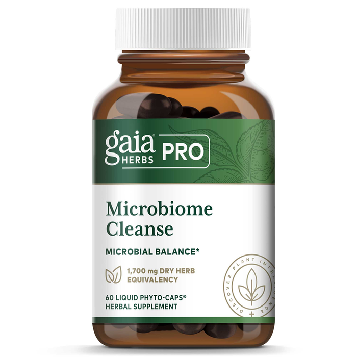 Gaia Herbs PRO Microbiome Cleanse, 60 liquid phyto-caps, front of bottle