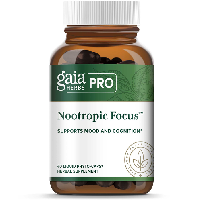 Gaia Herbs PRO Nootropic Focus, 40 liquid phyto-caps, front of bottle