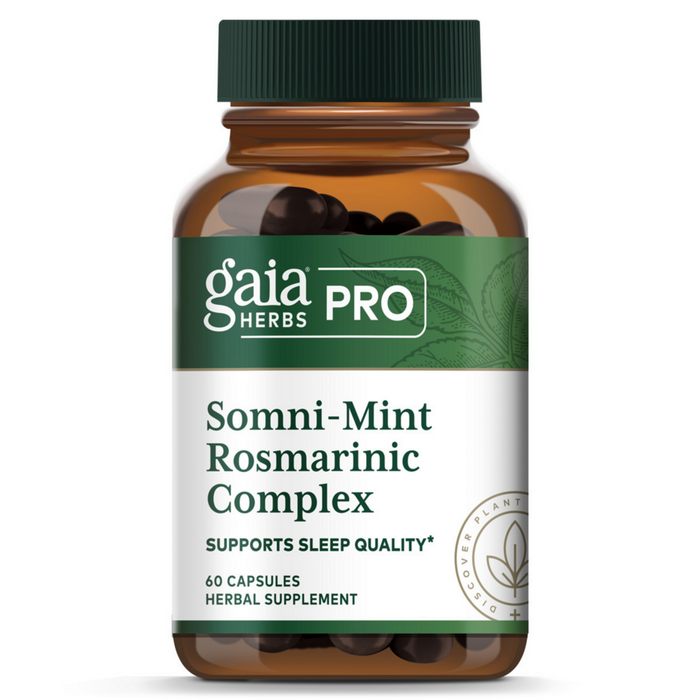 Gaia Herbs PRO Somni-Mint Rosmarinic Complex, 60 capsules, front of bottle