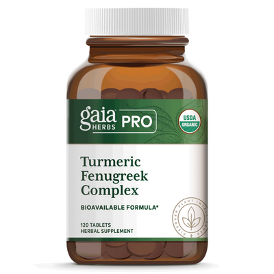 Gaia Herbs PRO Turmeric Fenugreek Complex, 60 tablets, front of bottle