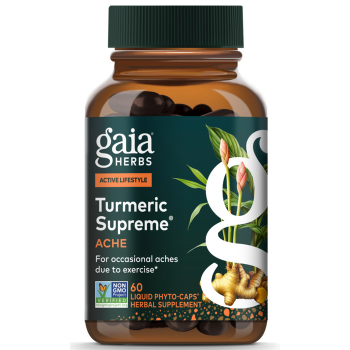 Gaia Herbs Turmeric Supreme Ache, 60 phyto-caps, front of bottle