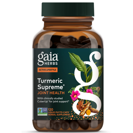 Gaia Herbs Turmeric Supreme Joint Health, 120 liquid phyto-caps, front of bottle