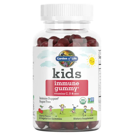 Garden of Life Kids Organic Immune Gummies Cherry, 60 gummies, front of bottle