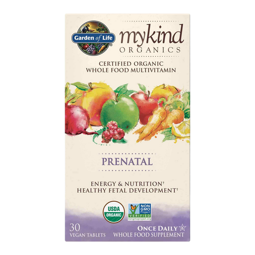 Garden of Life mykind Organics Prenatal Once Daily Multi, 30 tablets, front of box
