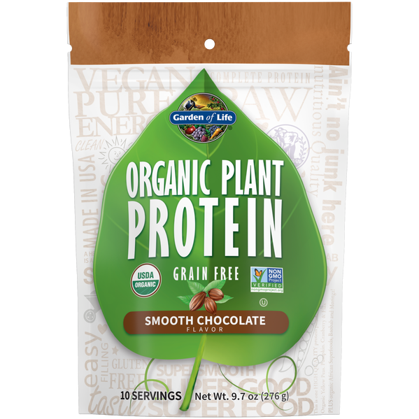 Garden of Life Organic Plant Protein Chocolate, 10 servings, front of bag