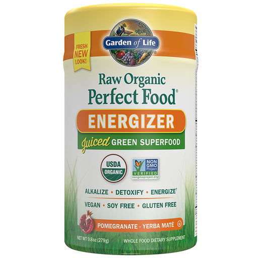 Garden of Life Perfect Food RAW Energizer, 279 g, front of tub
