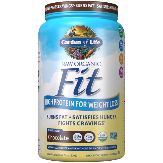 Garden of Life Sport RAW Organic Fit Protein, Chocolate, front of tub