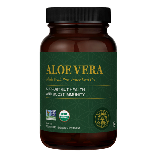 Global Healing Aloe Vera, 60 capsules, front of bottle