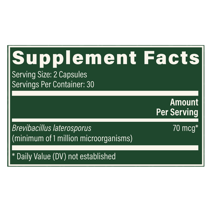 Global Healing Latero-Flora 60 capsules supplement facts label