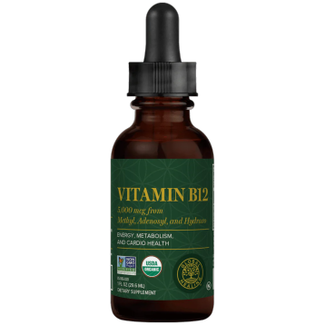 Global Healing Vitamin B12 Blend 5,000 mcg, 2 fl oz, front of dropper bottle