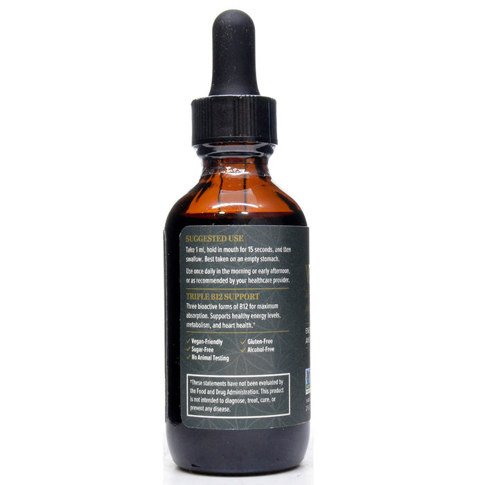 Global Healing Vitamin B12 Blend 5,000 mcg 2 fl oz suggested use label