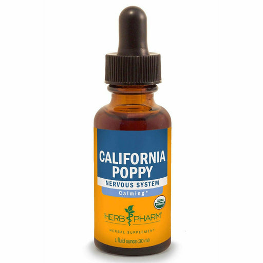 Herb Pharm California Poppy, 1 fl oz, front of dropper bottle