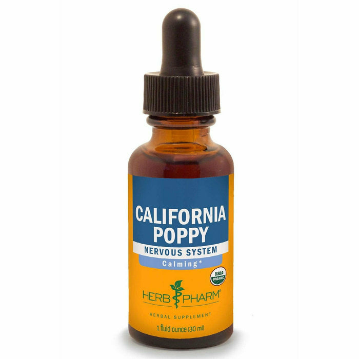 Herb Pharm California Poppy, 1 fl oz, front of dropper bottle