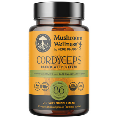 Herb Pharm Cordyceps Blend with Reishi, 90 capsules, front of bottle
