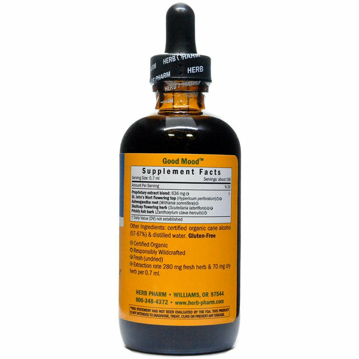 Herb Pharm Good Mood 4 fl oz supplement facts label