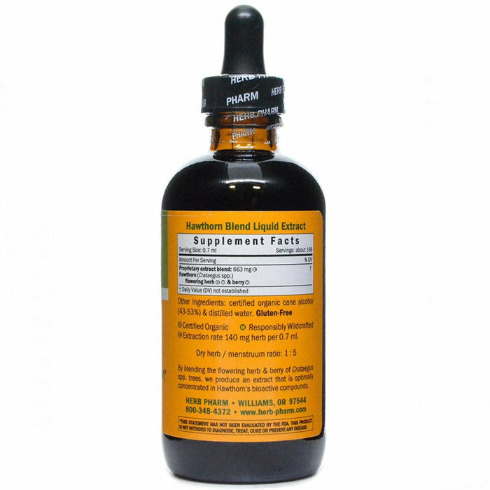 Herb Pharm Hawthorn Blend 4 fl oz supplement facts label