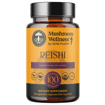 Herb Pharm Reishi, 90 capsules, front of bottle