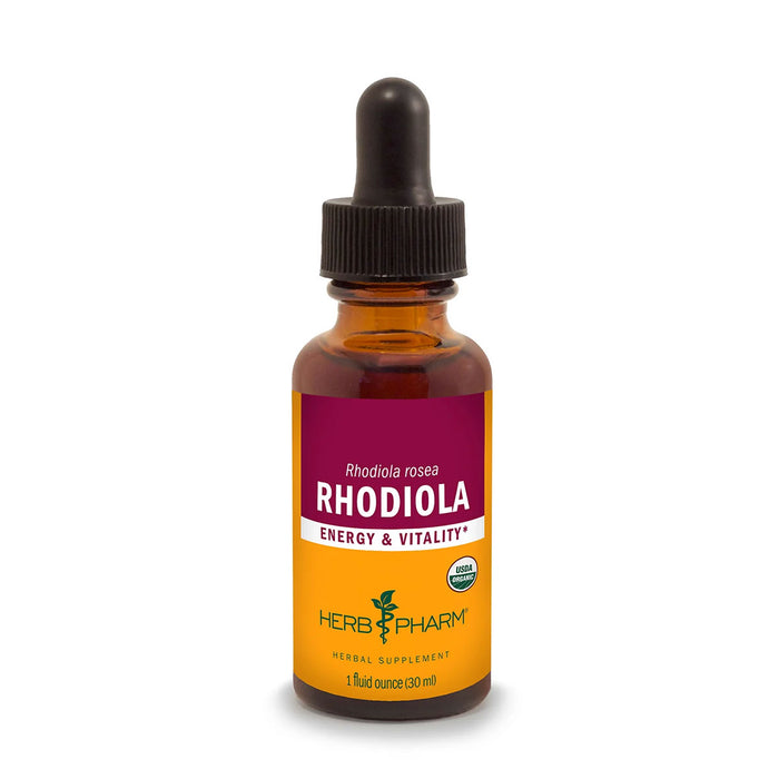 Herb Pharm Rhodiola (Rhodiola rosea), 1 fl oz, front of dropper bottle