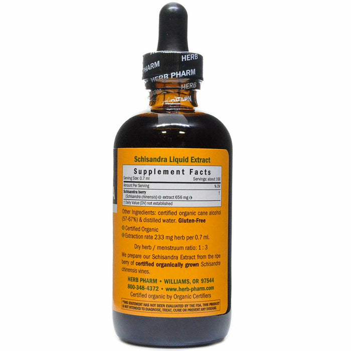 Herb Pharm Schisandra (Schisandra chinensis) 4 fl oz supplement facts label
