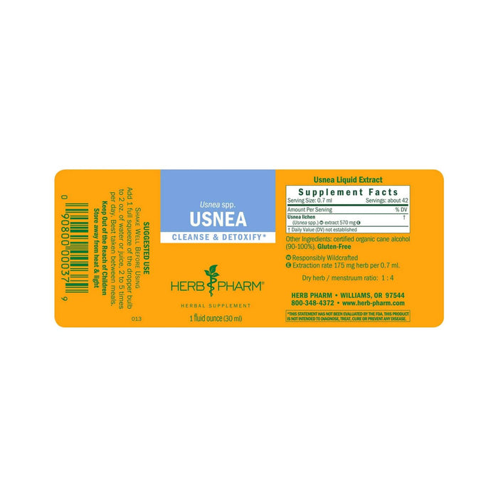 Herb Pharm Usnea supplement facts label