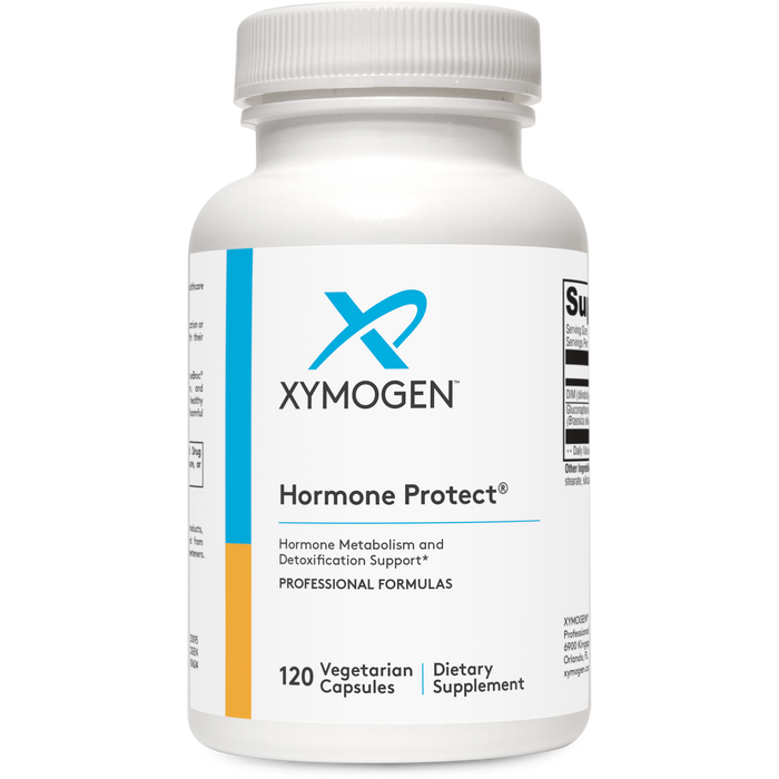 Xymogen Hormone Protect dietary supplement bottle on a white background