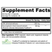 Supplement facts label with detailed nutritional information on a white background