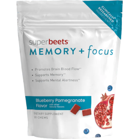 HumanN SuperBeets Memory + Focus, 30 soft chews, front of pouch