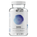Supplement container labeled 'NMN' with a white lid on a white background