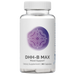 Supplement container labeled 'DHH-B Max' with a white lid on a white background