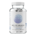 Supplement container labeled BPC-157 Delayed with a while label on a clear bottle with a white lid