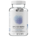 Supplement bottle labeled 'bpc 157 rapid with a white lid on a clear bottle and white and blue label 