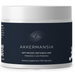 A container of Akkermansia dietary supplement with a dark blue label and silver lid.