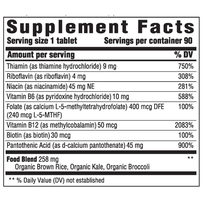 B-Complex 90 tablets by Innate Response, Supplement Facts label