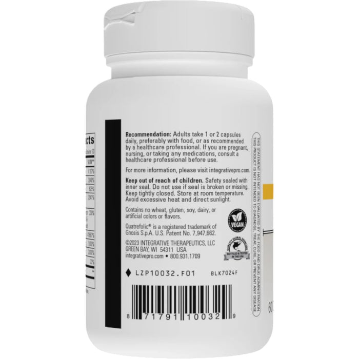 Integrative Therapeutics Active B-Complex 60 vegetarian capsules suggested use label