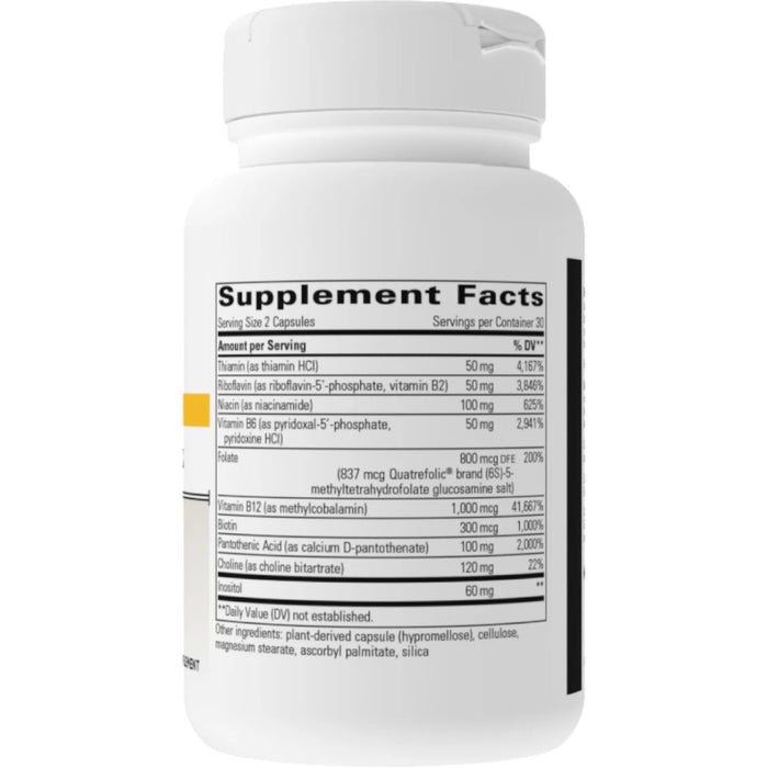 Integrative Therapeutics Active B-Complex 60 vegetarian capsules supplement facts label