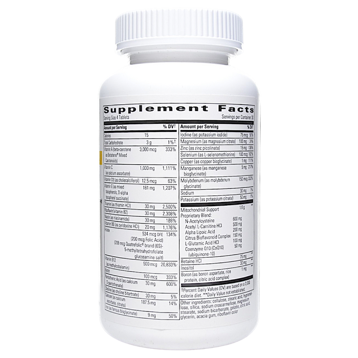 Integrative Therapeutics K-Pax Mitonutrients 120 tablets supplement facts label