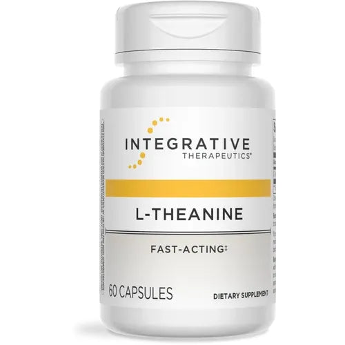 Integrative Therapeutics L-Theanine 200 mg, 60 capsules, front of bottle