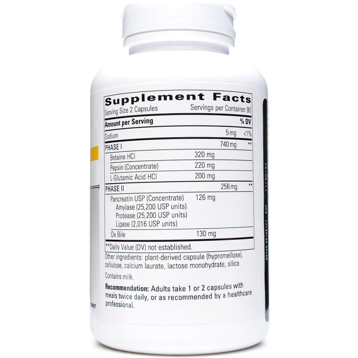 Integrative Therapeutics Panplex 2-Phase 180 capsules supplement facts label