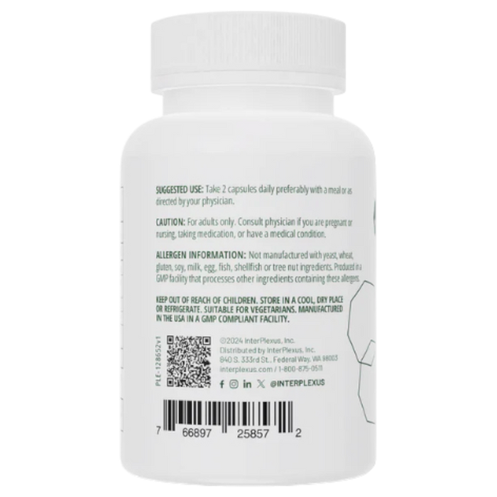 InterPlexus Flavo PlexC 60 veg capsules suggested use label