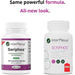 InterPlexus Seriphos 100 veg capsules, new and old bottle designs side by side