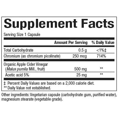 Apple Cider Vinegar 500 mg 180 caps By Natural Factors