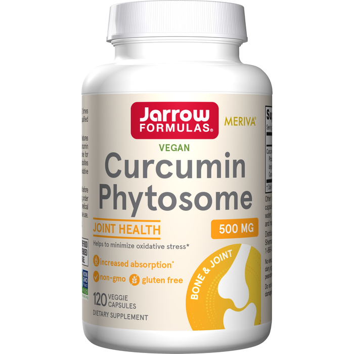Jarrow Formulas Curcumin Phytosome 500 mg, 120 veggie capsules, front of bottle