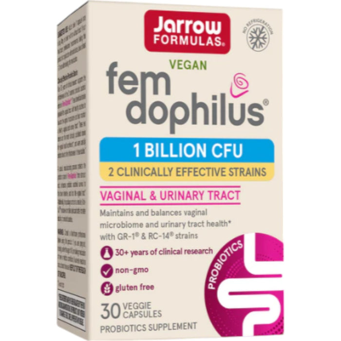 Jarrow Formulas Fem-Dophilus Shelf Stable 1 Billion, 30 capsules, front of box
