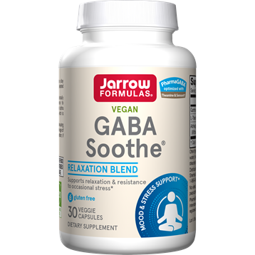 Jarrow Formulas GABA Soothe, 30 veggie capsules, front of bottle