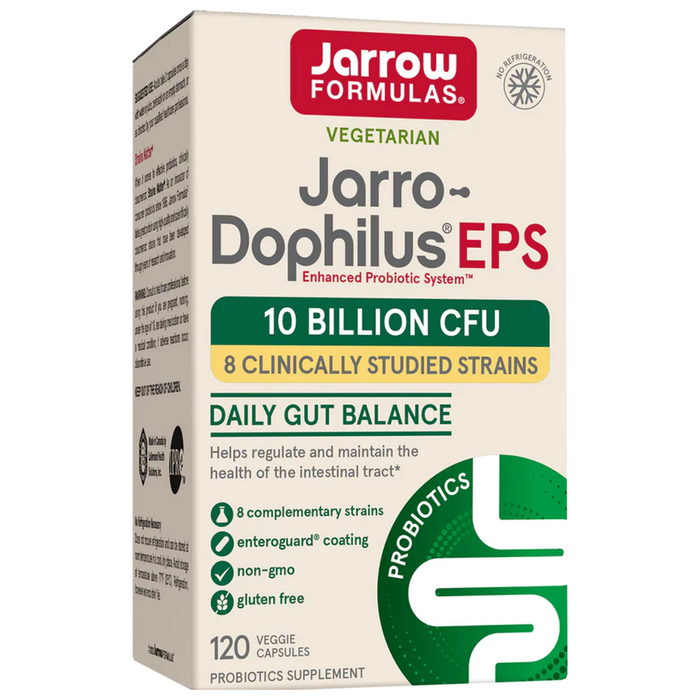 Jarrow Formulas Jarro-Dophilus EPS 10 Billion CFU, 120 veggie capsules, front of box