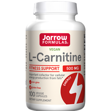 Jarrow Formulas L-Carnitine 500 mg, 100 veggie capsules, front of bottle